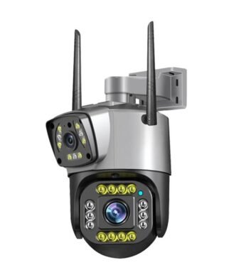 Dual Lens Smart WiFi CCTV Outdoor Security Camera with Night Vision
