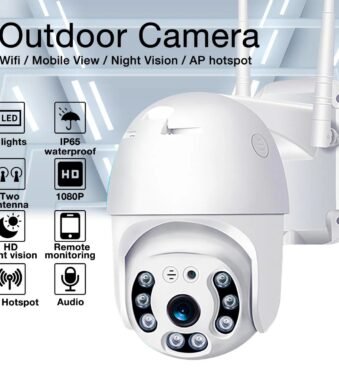 Smart WiFi CCTV Outdoor Security Camera with Night Vision and PTZ Rotation