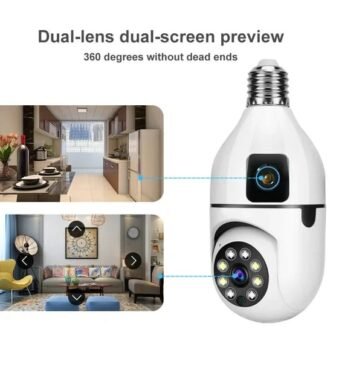 Dual Lens Smart WiFi CCTV Camera with Night Vision and Two-Way Audio